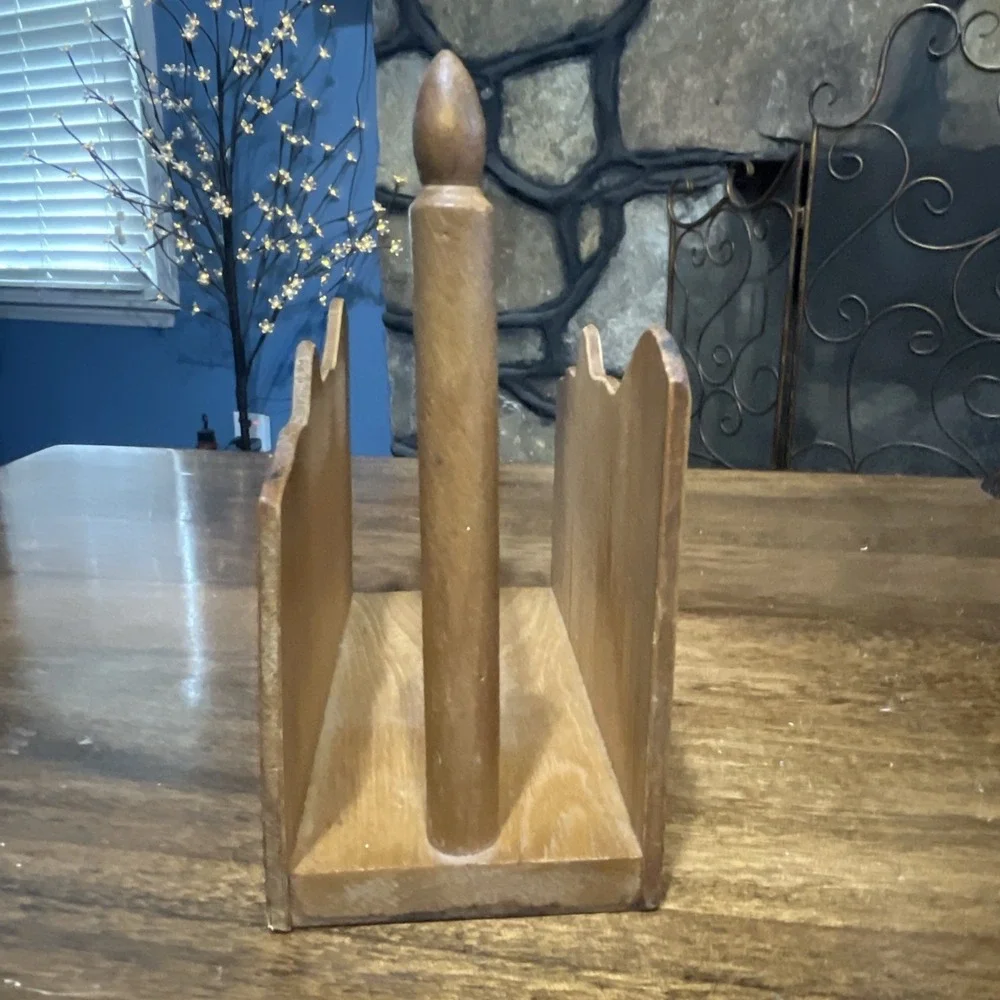 Vintage Rooster Chicken Metal and Wood Letter Or Napkin Holder Farm Country